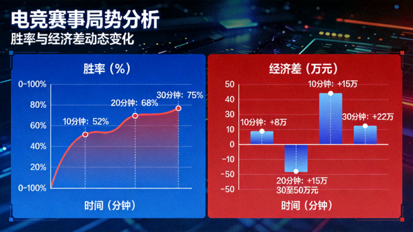 电竞赛事局势胜率走势曲线与经济差数据可视化图表